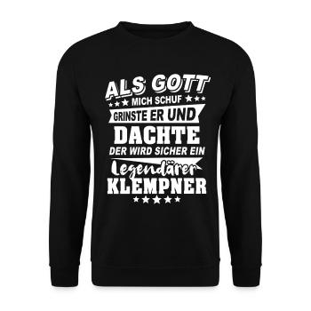Klempner - Unisex Pullover - Schwarz - Vorne - Alina (178cm) & Michal (187cm)