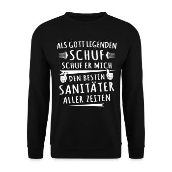 Sanitäter - Unisex Pullover - Schwarz - Vorne - Alina (178cm) & Michal (187cm)