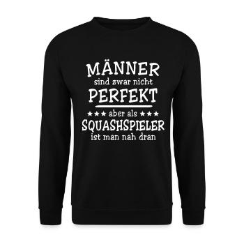 Squashspieler Männer - Unisex Pullover - Schwarz - Vorne - Alina (178cm) & Michal (187cm)