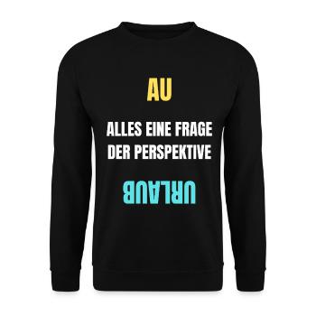 Alles eine Frage der Perspektive T-Shirt AU Urlaub - Unisex Pullover - Schwarz - Vorne - Alina (178cm) & Michal (187cm)