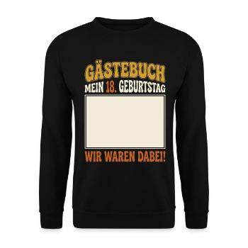 Guest Book Decoration 18th Birthday - Unisex Pullover - Schwarz - Vorne - Alina (178cm) & Michal (187cm)