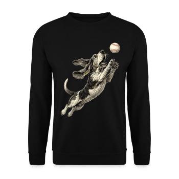 Basset Hound Race Baseball - Sweat-shirt Unisexe - noir - Devant - Alina (178cm) & Michal (187cm)