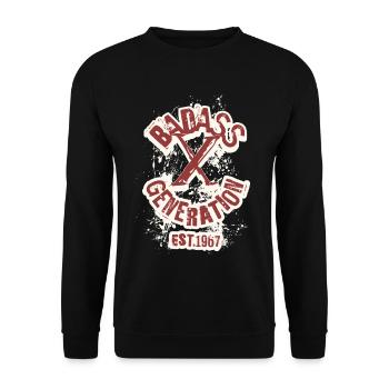 Badass Generation X 1967 - Unisex Pullover - Schwarz - Vorne - Alina (178cm) & Michal (187cm)