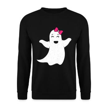 Ghost girl with pink bow - Unisex Sweatshirt - black - Front - Alina (178cm) & Michal (187cm)