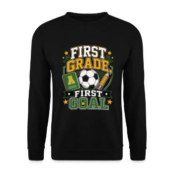 School enrollment football - Unisex Sweatshirt - black - Front - Alina (178cm) & Michal (187cm)
