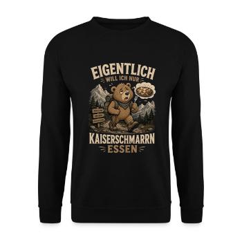 Kaiserschmarrn Wanderer - Unisex Pullover - Schwarz - Vorne - Alina (178cm) & Michal (187cm)