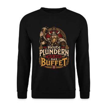 Wikinger  - Unisex Pullover - Schwarz - Vorne - Alina (178cm) & Michal (187cm)
