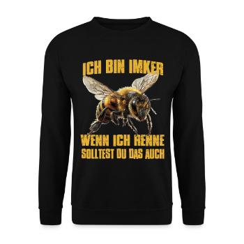 Imker Biene Fan Imkereibedarf Imker Zubehör Lustig - Unisex Pullover - Schwarz - Vorne - Alina (178cm) & Michal (187cm)