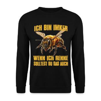 Honigbiene Bienenzüchter Biene Imker Zubehör  - Unisex Pullover - Schwarz - Vorne - Alina (178cm) & Michal (187cm)