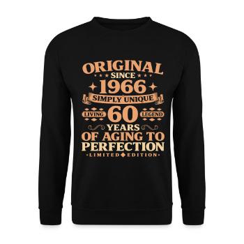 Original depuis 1966 Vintage 60e anniversaire - Sweat-shirt Unisexe - noir - Devant - Alina (178cm) & Michal (187cm)