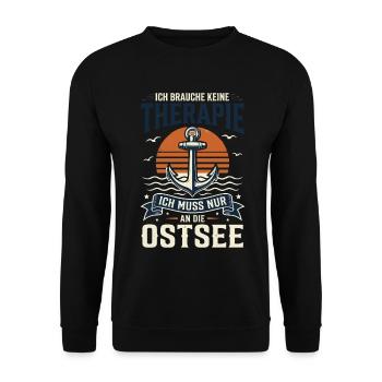 Ich Brauche Keine Therapie ich muss nur an die  - Unisex Pullover - Schwarz - Vorne - Alina (178cm) & Michal (187cm)