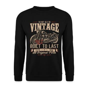 70. Geburtstag Geschenk Motorradfahrer Biker 1956 - Unisex Pullover - Schwarz - Vorne - Alina (178cm) & Michal (187cm)