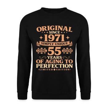 Original since 1971 Vintage 55th Birthday - Unisex Sweatshirt - black - Front - Alina (178cm) & Michal (187cm)