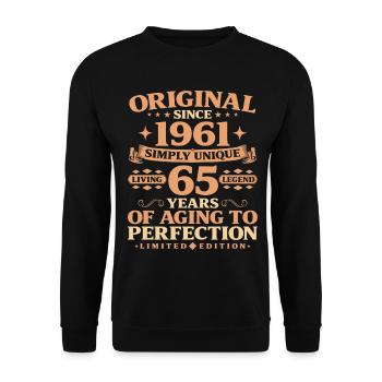 Original depuis 1961 65e anniversaire - Sweat-shirt Unisexe - noir - Devant - Alina (178cm) & Michal (187cm)
