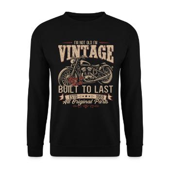 57. Geburtstag Geschenk Motorradfahrer Biker 1969 - Unisex Pullover - Schwarz - Vorne - Alina (178cm) & Michal (187cm)