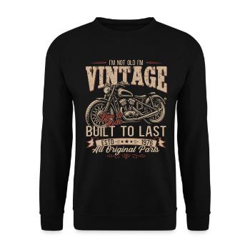 50th Birthday Gift Motorcyclist Biker 1976 - Unisex Sweatshirt - black - Front - Alina (178cm) & Michal (187cm)