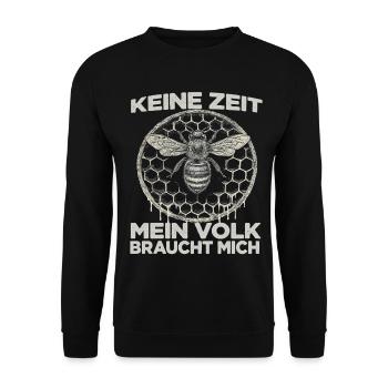 Imkerhut Imkeranzug Biene Fan Bienenzüchter - Unisex Pullover - Schwarz - Vorne - Alina (178cm) & Michal (187cm)
