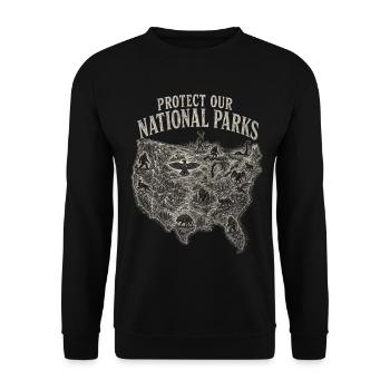 Les cryptides protègent nos parcs nationaux - Sweat-shirt Unisexe - noir - Devant - Alina (178cm) & Michal (187cm)