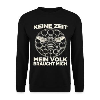 Imkerhut Imkeranzug Biene Fan Bienenzüchter - Unisex Pullover - Schwarz - Vorne - Alina (178cm) & Michal (187cm)