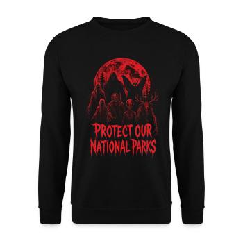 Cryptid Protect Our National Parks - Unisex Sweatshirt - black - Front - Alina (178cm) & Michal (187cm)