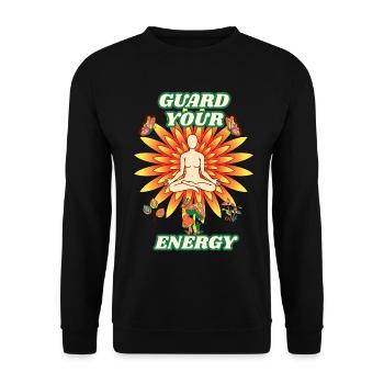 Guard Your Energy Meditation Sunflower - Unisex Sweatshirt - black - Front - Alina (178cm) & Michal (187cm)