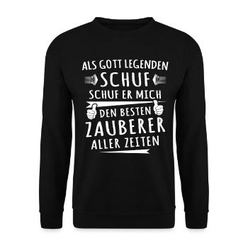 Zauberer - Unisex Pullover - Schwarz - Vorne - Alina (178cm) & Michal (187cm)
