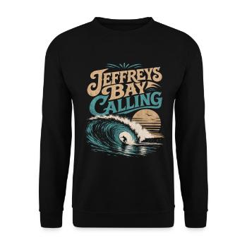 Jeffreys Bay Surfing - Unisex Sweatshirt - black - Front - Alina (178cm) & Michal (187cm)