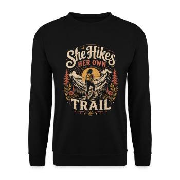 Wanderin Wandern - Unisex Pullover - Schwarz - Vorne - Alina (178cm) & Michal (187cm)