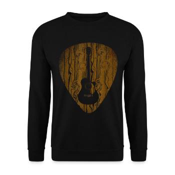 Guitare sur bois vintage - Sweat-shirt Unisexe - noir - Devant - Alina (178cm) & Michal (187cm)