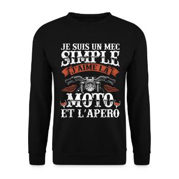Moto et Apéro – J'aime La Vie Biker - Sweat-shirt Unisexe - noir - Devant - Alina (178cm) & Michal (187cm)