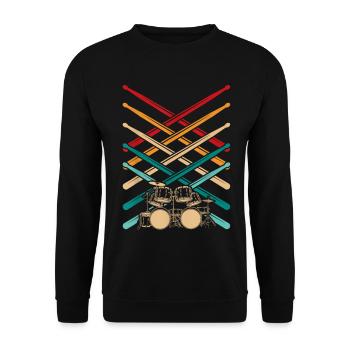 Tambours croisés arc ciel - Sweat-shirt Unisexe - noir - Devant - Alina (178cm) & Michal (187cm)