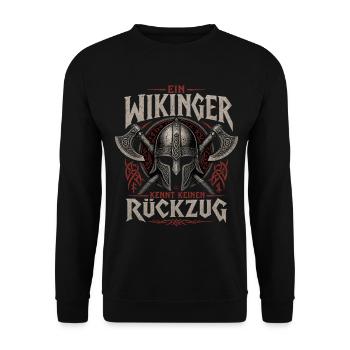 Wikinger Spruch - Unisex Pullover - Schwarz - Vorne - Alina (178cm) & Michal (187cm)