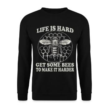 Beekeeper Accessories Bee Colony Saying Beekeeping Bees - Unisex Sweatshirt - black - Front - Alina (178cm) & Michal (187cm)