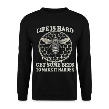 Beekeeping Supplies Beekeeper Accessories Bees Honeycomb Pattern - Unisex Sweatshirt - black - Front - Alina (178cm) & Michal (187cm)