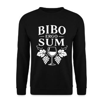 Ich trinke also bin ich | Wein Spruch - Unisex Pullover - Schwarz - Vorne - Alina (178cm) & Michal (187cm)