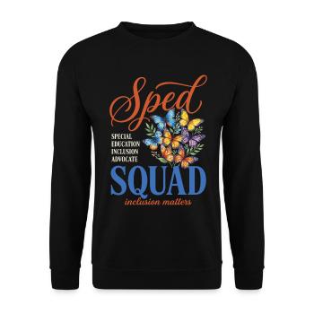 Sped Squad Butterfly Special Education Teacher - Unisex Sweatshirt - black - Front - Alina (178cm) & Michal (187cm)