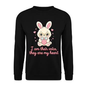 Enseignant en éducation spécialisée pour l’orthophonie - Sweat-shirt Unisexe - noir - Devant - Alina (178cm) & Michal (187cm)