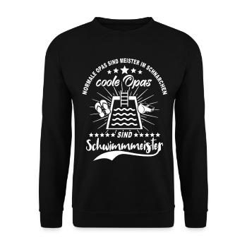 Schwimmmeister Opa Bademeister Grossvater - Unisex Pullover - Schwarz - Vorne - Alina (178cm) & Michal (187cm)