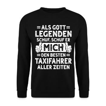 Taxifahrer - Unisex Pullover - Schwarz - Vorne - Alina (178cm) & Michal (187cm)