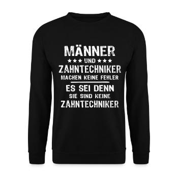 Zahntechniker - Unisex Pullover - Schwarz - Vorne - Alina (178cm) & Michal (187cm)
