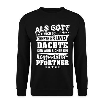 Pförtner - Unisex Pullover - Schwarz - Vorne - Alina (178cm) & Michal (187cm)