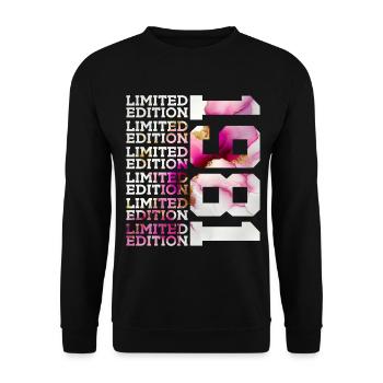 LIMITED EDITION 1981 - 45 YEARS - 45TH BIRTHDAY - Unisex Sweatshirt - black - Front - Alina (178cm) & Michal (187cm)