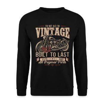 41. Geburtstag Geschenk Motorradfahrer Biker 1985 - Unisex Pullover - Schwarz - Vorne - Alina (178cm) & Michal (187cm)