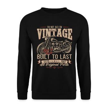 39. Geburtstag Geschenk Motorradfahrer Biker 1987 - Unisex Pullover - Schwarz - Vorne - Alina (178cm) & Michal (187cm)