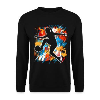 Women's Football - Unisex Sweatshirt - black - Front - Alina (178cm) & Michal (187cm)