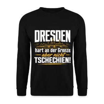 Dresden Hart an der Grenze Nicht Tschechien - Unisex Pullover - Schwarz - Vorne - Alina (178cm) & Michal (187cm)