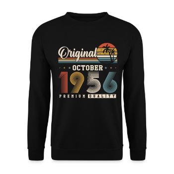 Original 1956 – 70e anniversaire Vintage Rétro - Sweat-shirt Unisexe - noir - Devant - Alina (178cm) & Michal (187cm)