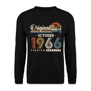 Original 1966 – 60e anniversaire Vintage Rétro - Sweat-shirt Unisexe - noir - Devant - Alina (178cm) & Michal (187cm)