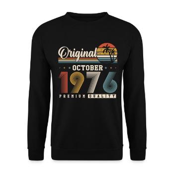 Original 1976 – 50e anniversaire Vintage Rétro - Sweat-shirt Unisexe - noir - Devant - Alina (178cm) & Michal (187cm)
