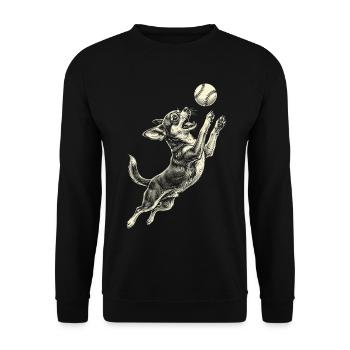 Race de chihuahua Baseball - Sweat-shirt Unisexe - noir - Devant - Alina (178cm) & Michal (187cm)